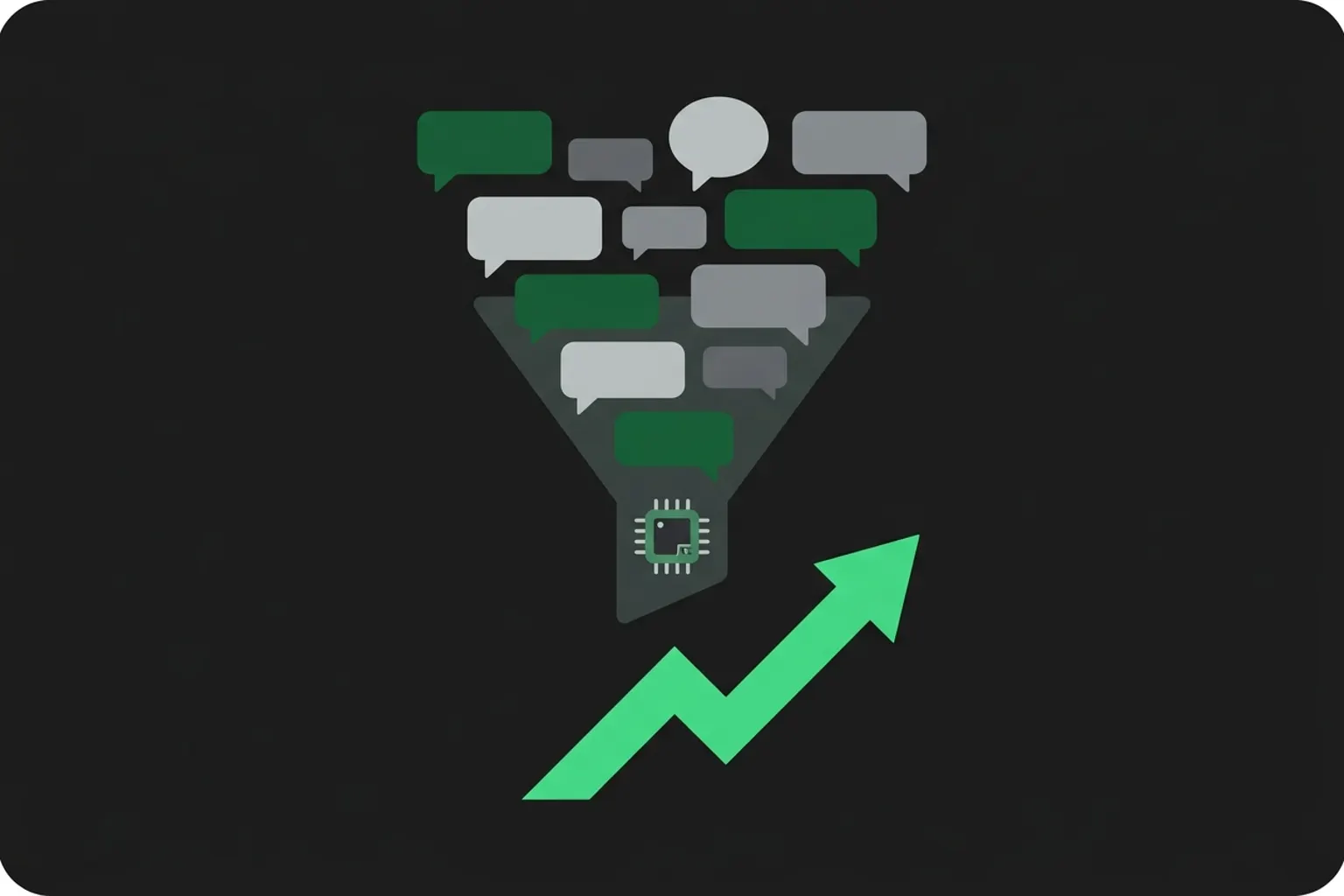 Illustration of a sales funnel where an AI agent answers a new lead in seconds, follows up automatically, and qualifies buyers so a human closer only handles hot leads, 2026